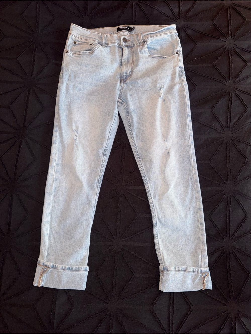 RSQ Light Wash Skinny Jeans with Cuffed Hem